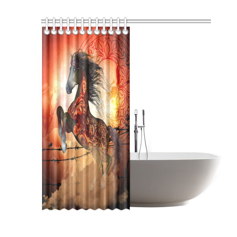 Awesome creepy horse with skulls Shower Curtain 60"x72"