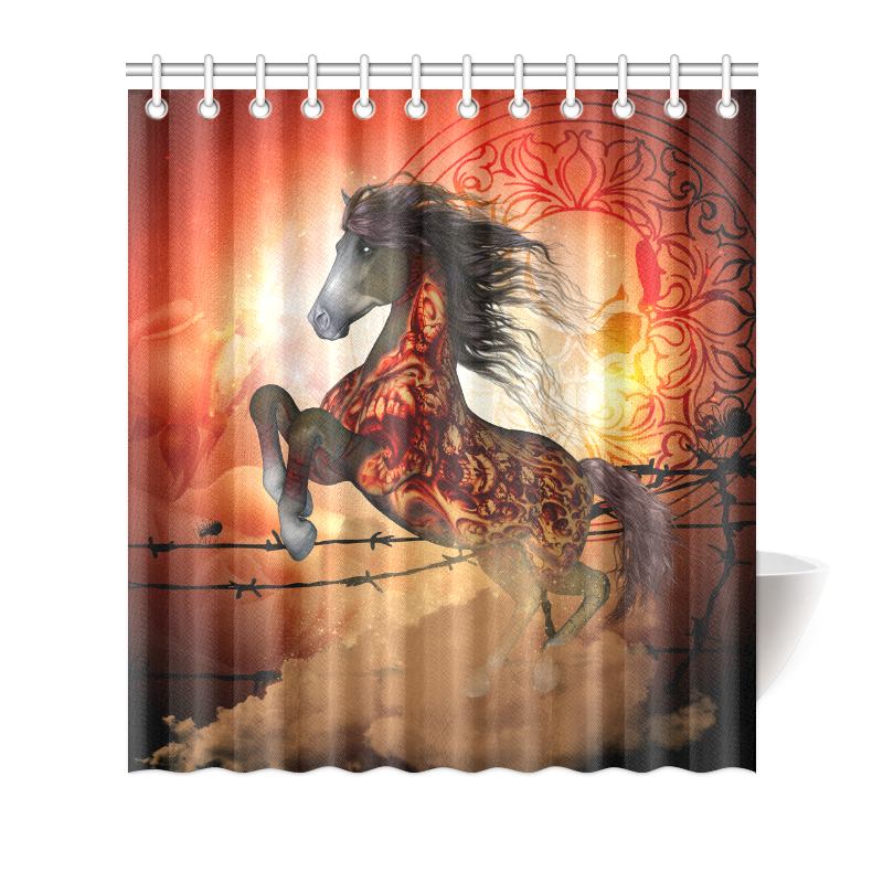 Awesome creepy horse with skulls Shower Curtain 66"x72"