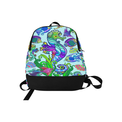 Marine Life Exotic Fishes & SeaHorses Fabric Backpack for Adult (Model 1659)