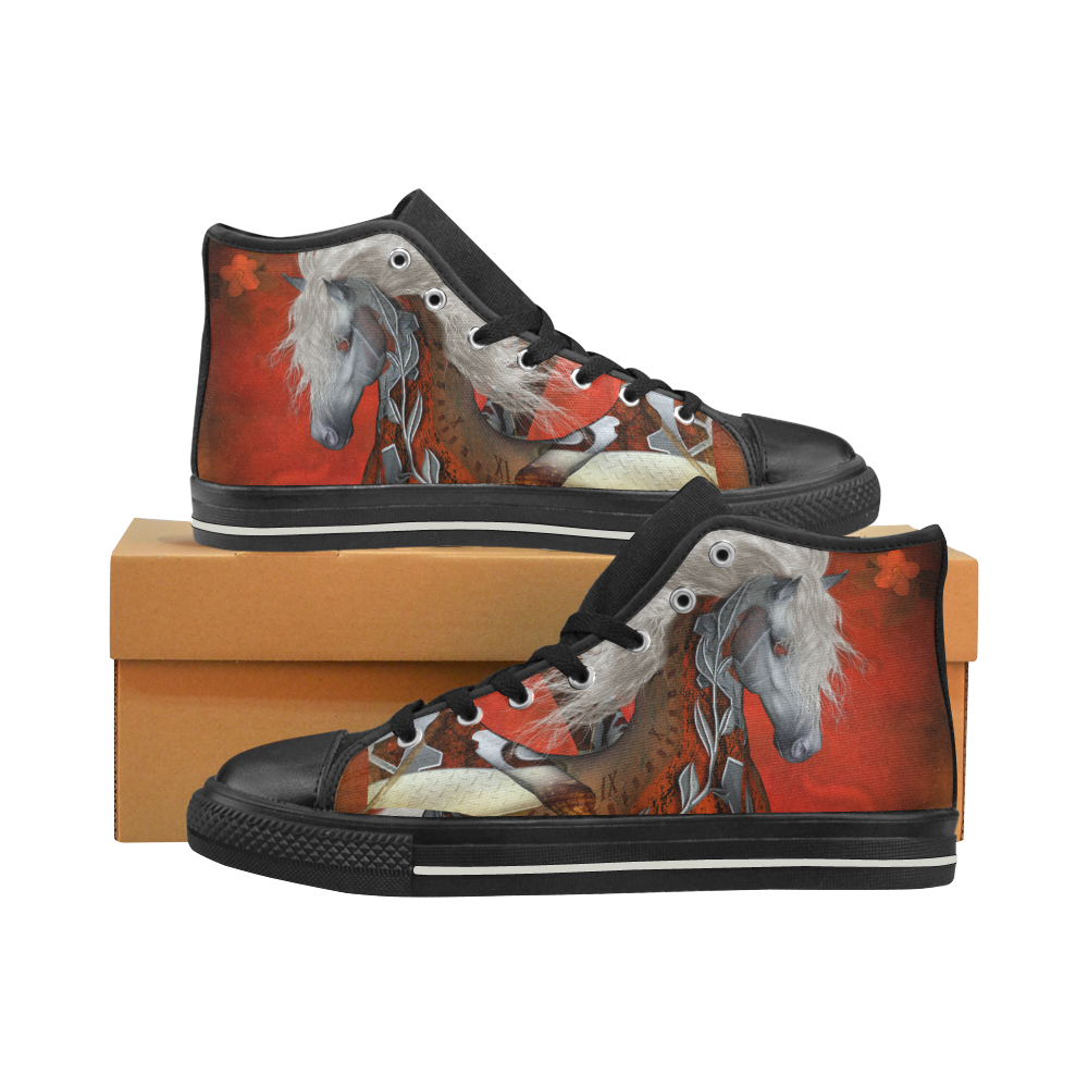 Awesome steampunk horse with wings Men’s Classic High Top Canvas Shoes (Model 017)