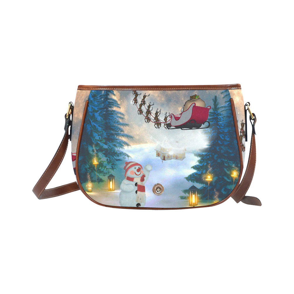 Santa Claus in the night Saddle Bag/Small (Model 1649) Full Customization