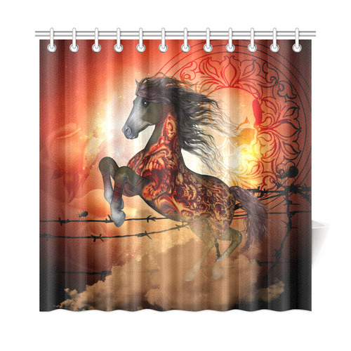 Awesome creepy horse with skulls Shower Curtain 72"x72"