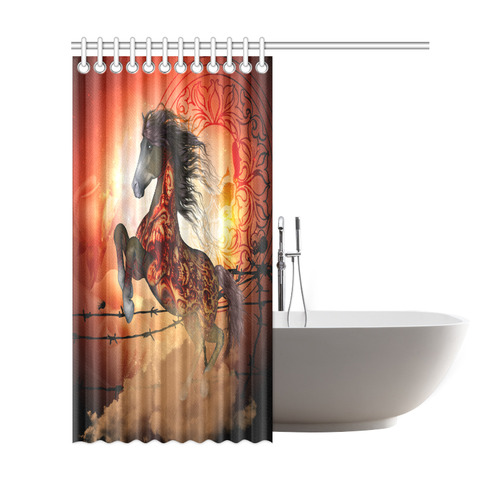 Awesome creepy horse with skulls Shower Curtain 69"x72"