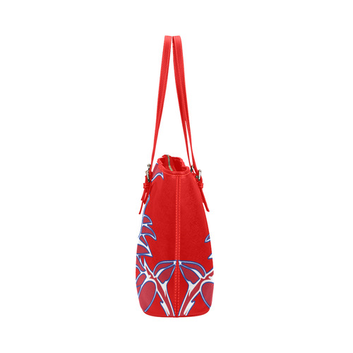 Red Tote Bag Rose Leather Tote Bag/Small (Model 1651)