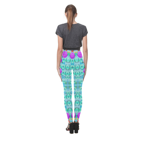 Season for roses and polka dots Cassandra Women's Leggings (Model L01)