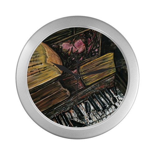 Broken Piano Silver Color Wall Clock