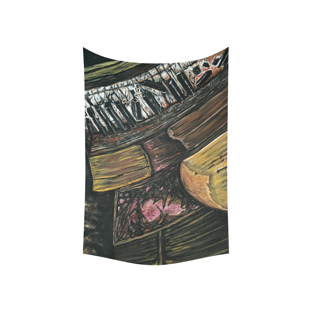 Broken Piano Cotton Linen Wall Tapestry 60"x 40"