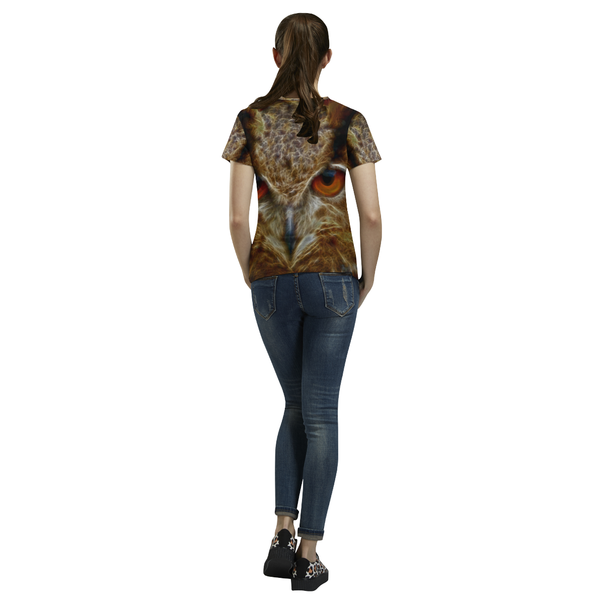 Magic Owl All Over Print T-Shirt for Women (USA Size) (Model T40)