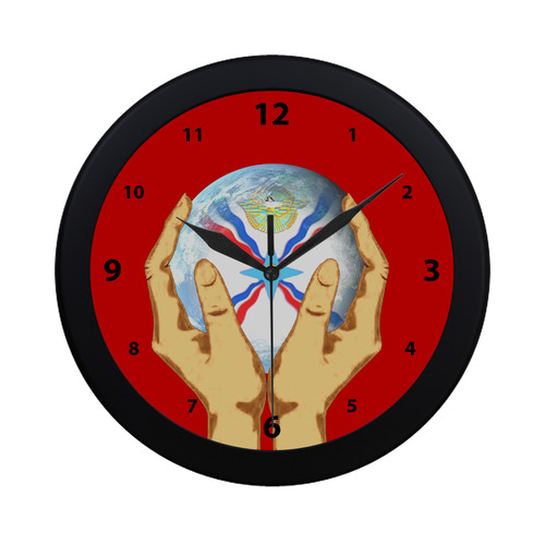 Assyrian Flag Round Clock Circular Plastic Wall clock