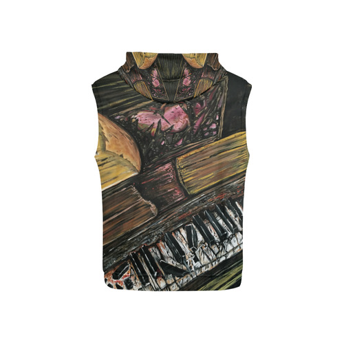 Broken Piano All Over Print Sleeveless Hoodie for Kid (Model H15)