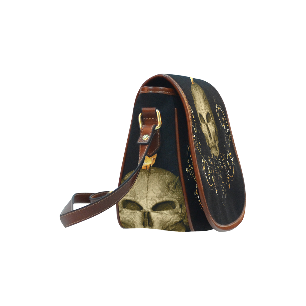 The golden skull Saddle Bag/Small (Model 1649) Full Customization