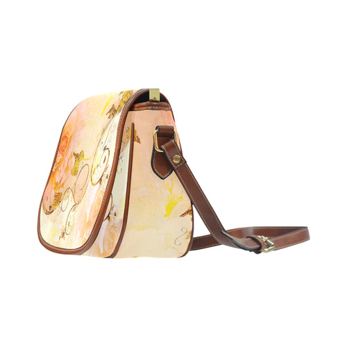 Beautiful flowers in soft colors Saddle Bag/Large (Model 1649)