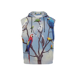 Parrot Conference All Over Print Sleeveless Hoodie for Kid (Model H15)