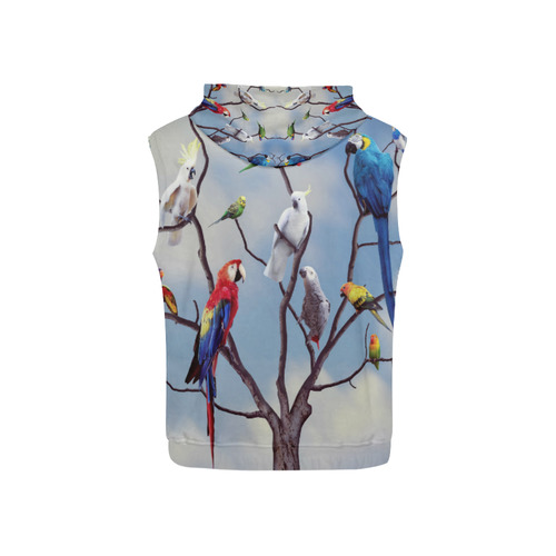 Parrot Conference All Over Print Sleeveless Hoodie for Kid (Model H15)
