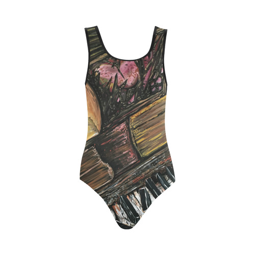 Broken Piano Vest One Piece Swimsuit (Model S04)