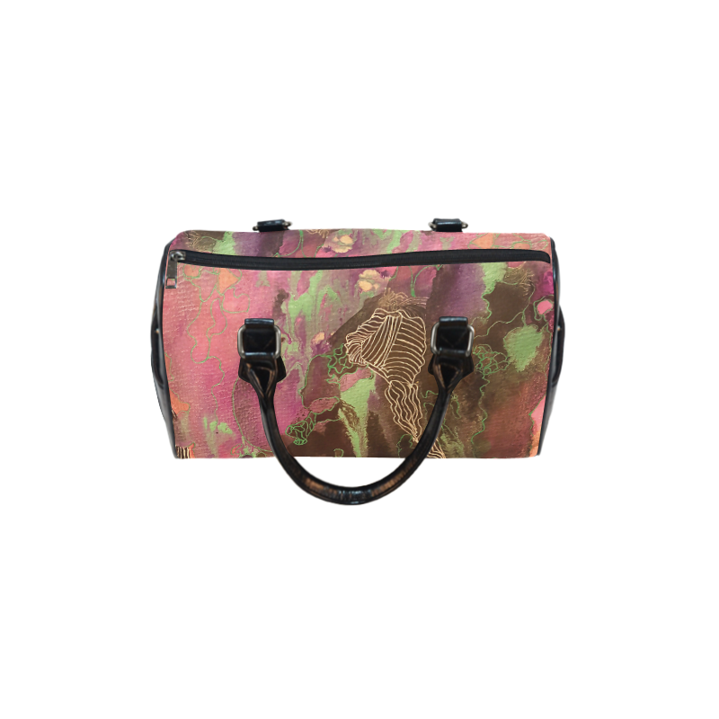 Pink Abstract high res Boston Handbag (Model 1621)