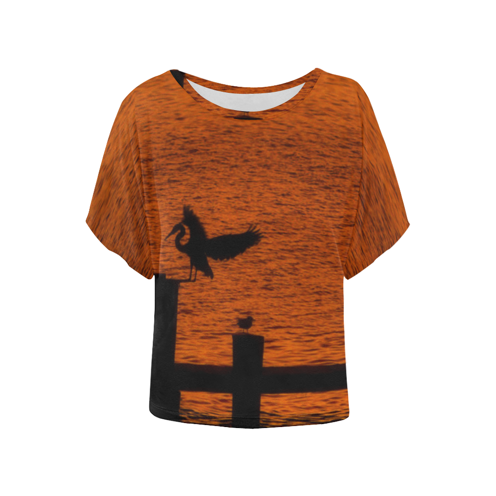 Birdfest Women's Batwing-Sleeved Blouse T shirt (Model T44)