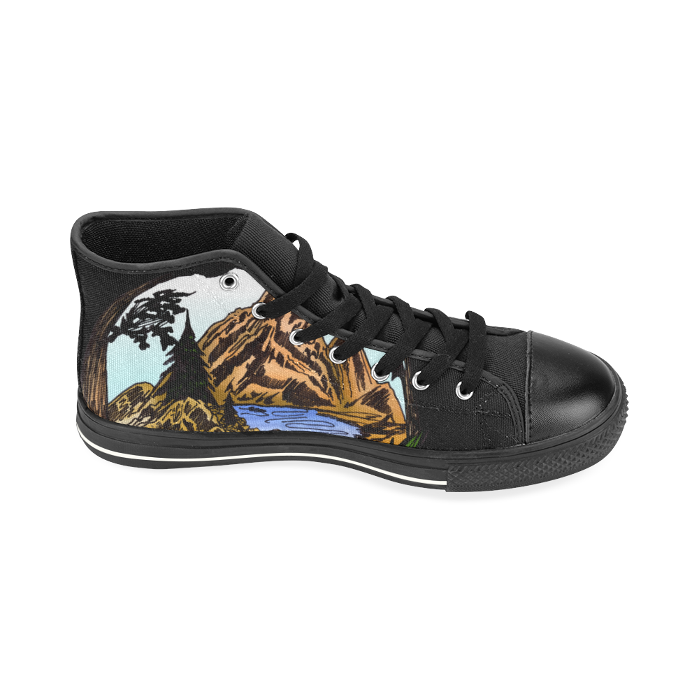 The Outdoors High Top Canvas Women's Shoes/Large Size (Model 017)