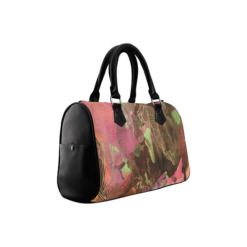 Pink Abstract high res Boston Handbag (Model 1621)