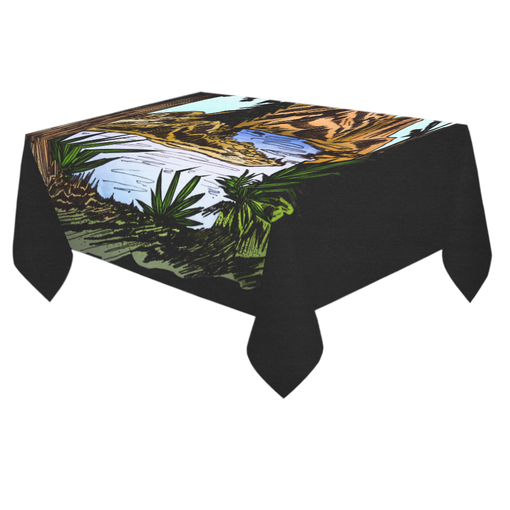 The Outdoors Cotton Linen Tablecloth 60"x 84"