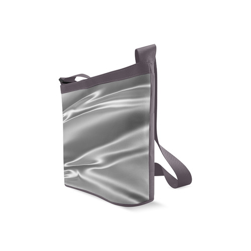 Metallic grey satin 3D texture Purple Strap Version Crossbody Bags (Model 1613)