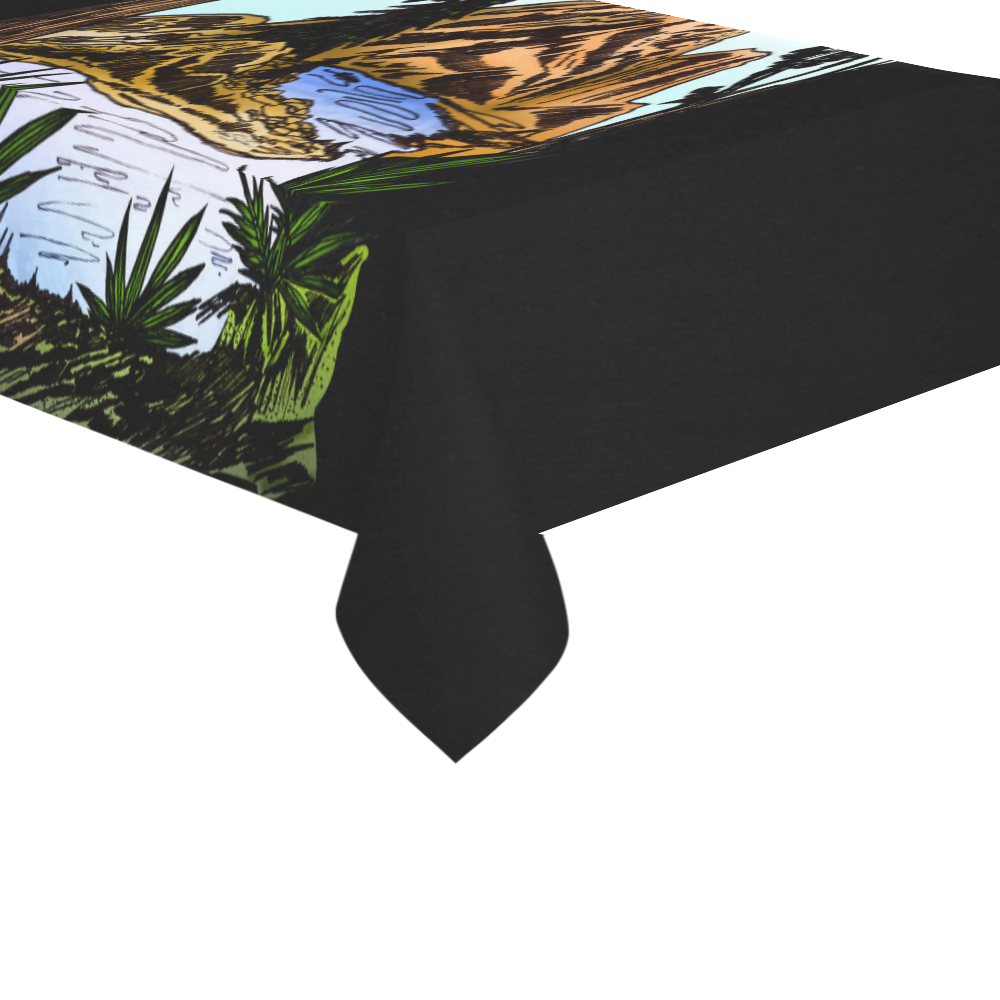The Outdoors Cotton Linen Tablecloth 60"x 104"