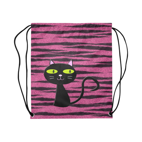 tiger kitty Large Drawstring Bag Model 1604 (Twin Sides)  16.5"(W) * 19.3"(H)