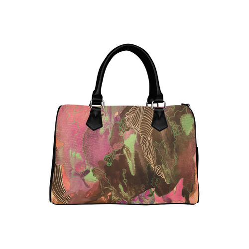 Pink Abstract high res Boston Handbag (Model 1621)