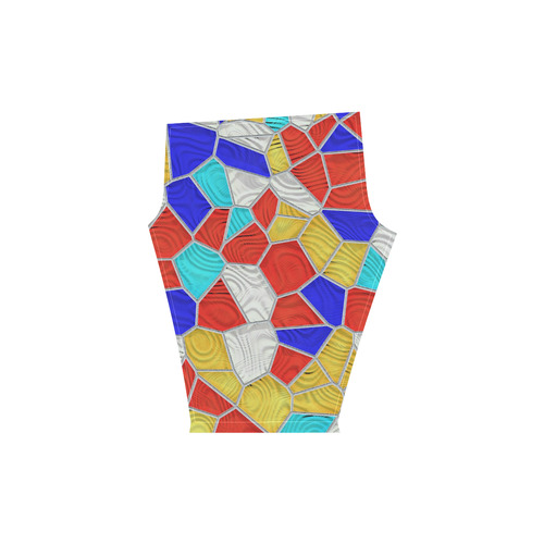 Mosaic Linda 4B by JamColors Women's Low Rise Capri Leggings (Invisible Stitch) (Model L08)