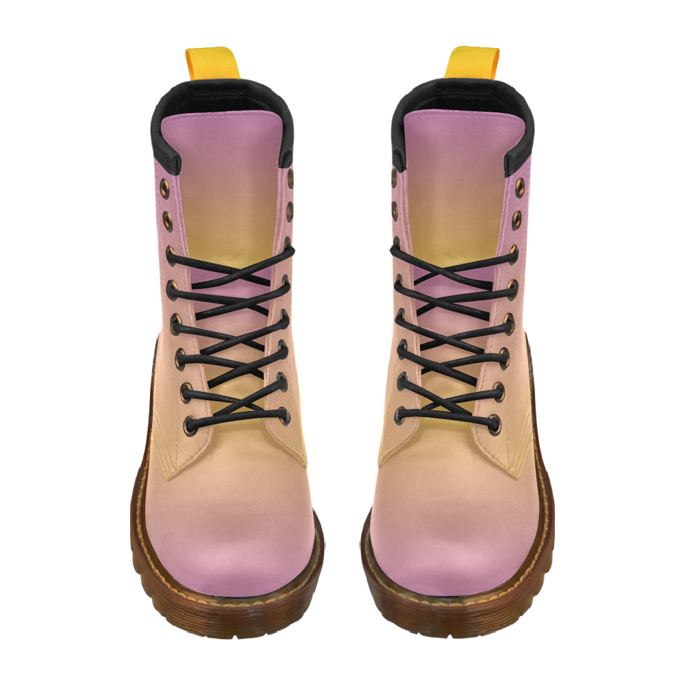 Wall Flower Gradual Purple Gold only by Aleta High Grade PU Leather Martin Boots For Men Model 402H