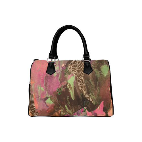 Pink Abstract high res Boston Handbag (Model 1621)