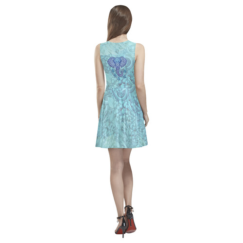 lord Ganesh art Thea Sleeveless Skater Dress(Model D19)