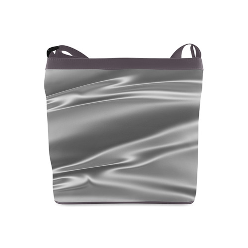 Metallic grey satin 3D texture Purple Strap Version Crossbody Bags (Model 1613)