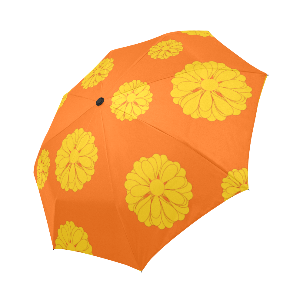 Orange Petunias VAS2 Flower patterned Auto-Foldable Umbrella (Model U04)