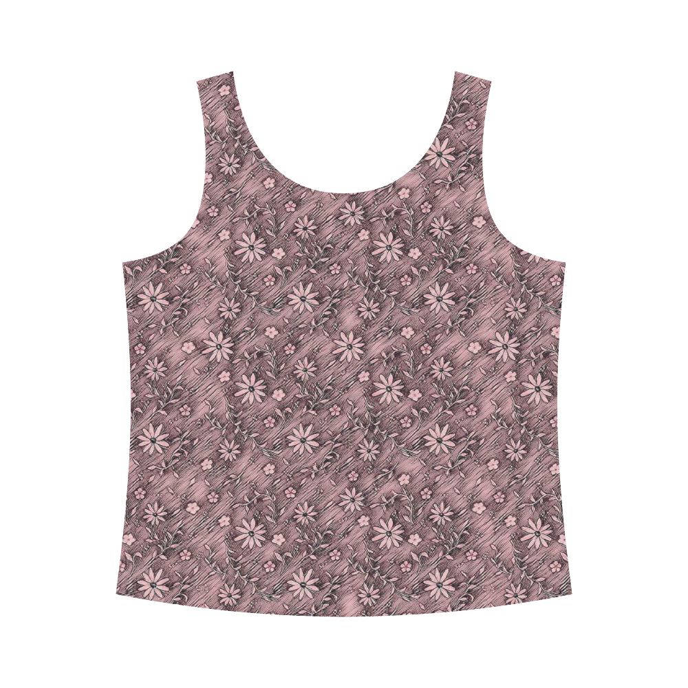 Sweet Vintage Floral 17B by FeelGood All Over Print Tank Top for Women (Model T43)