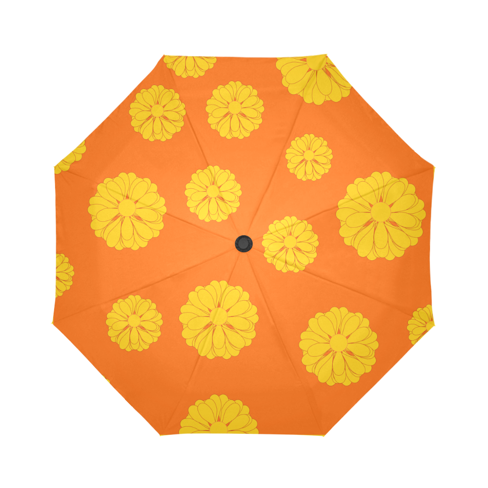 Orange Petunias VAS2 Flower patterned Auto-Foldable Umbrella (Model U04)