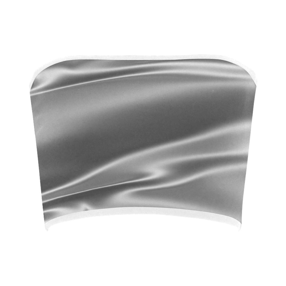 Metallic grey satin 3D texture Bandeau Top