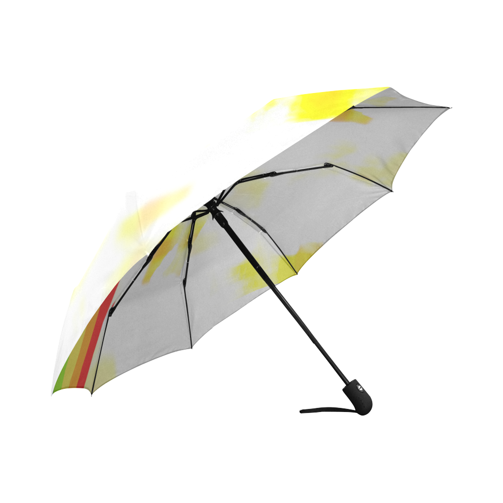 Ranbow on Yellow splatter VAS2 Auto-Foldable Umbrella (Model U04)