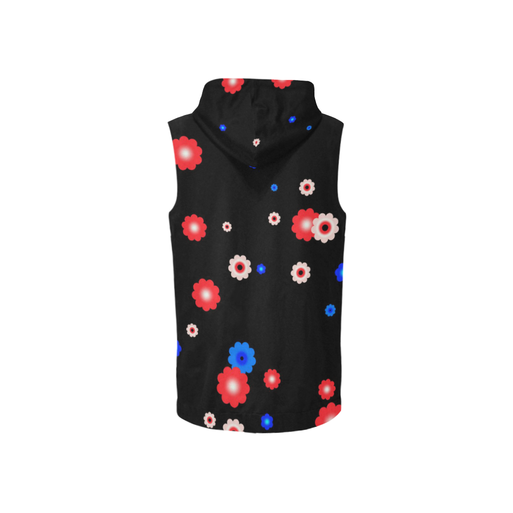 Minimal floral by FeelGood All Over Print Sleeveless Zip Up Hoodie for Women (Model H16)