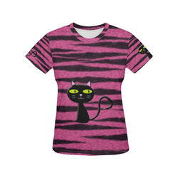 tiger kitty All Over Print T-Shirt for Women (USA Size) (Model T40)