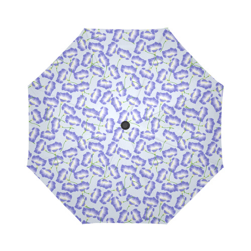 Flower vetch pattern blue green VAS2 Auto-Foldable Umbrella (Model U04)