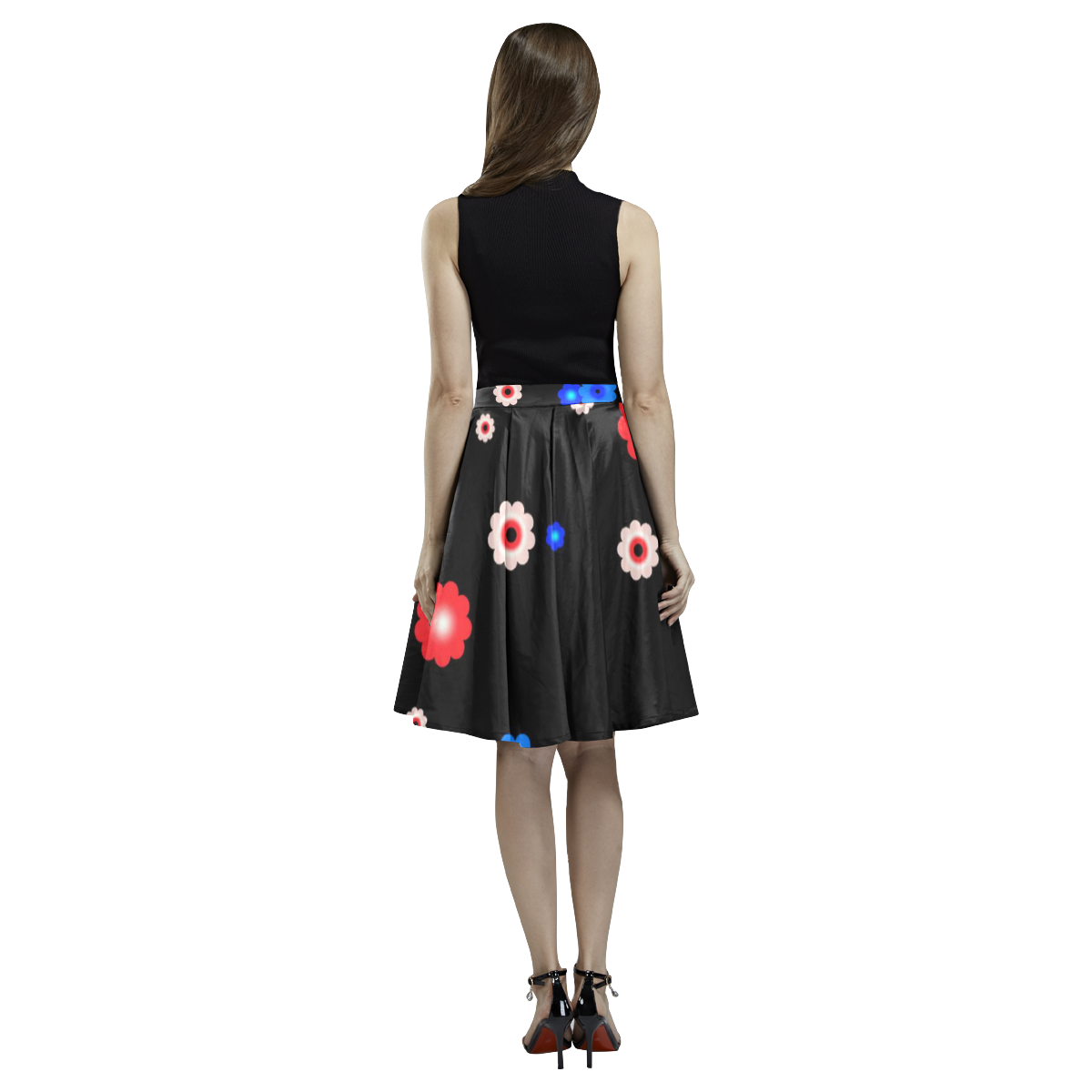 Minimal floral by FeelGood Melete Pleated Midi Skirt (Model D15)