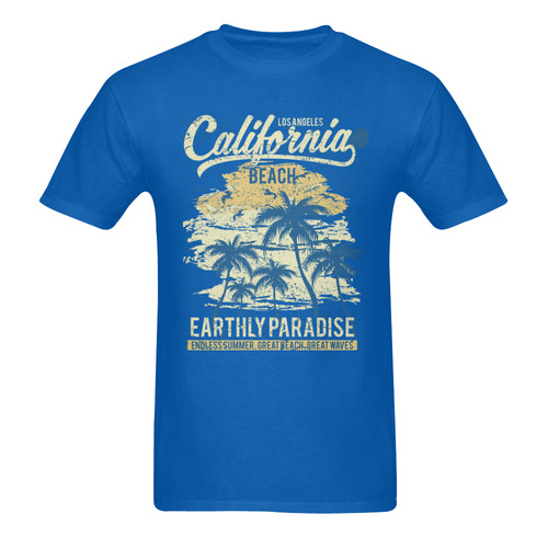 California Beach Men's T-Shirt in USA Size (Two Sides Printing)