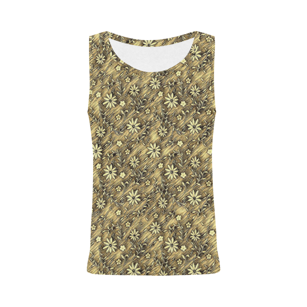 Sweet Vintage Floral 17A by FeelGood All Over Print Tank Top for Women (Model T43)