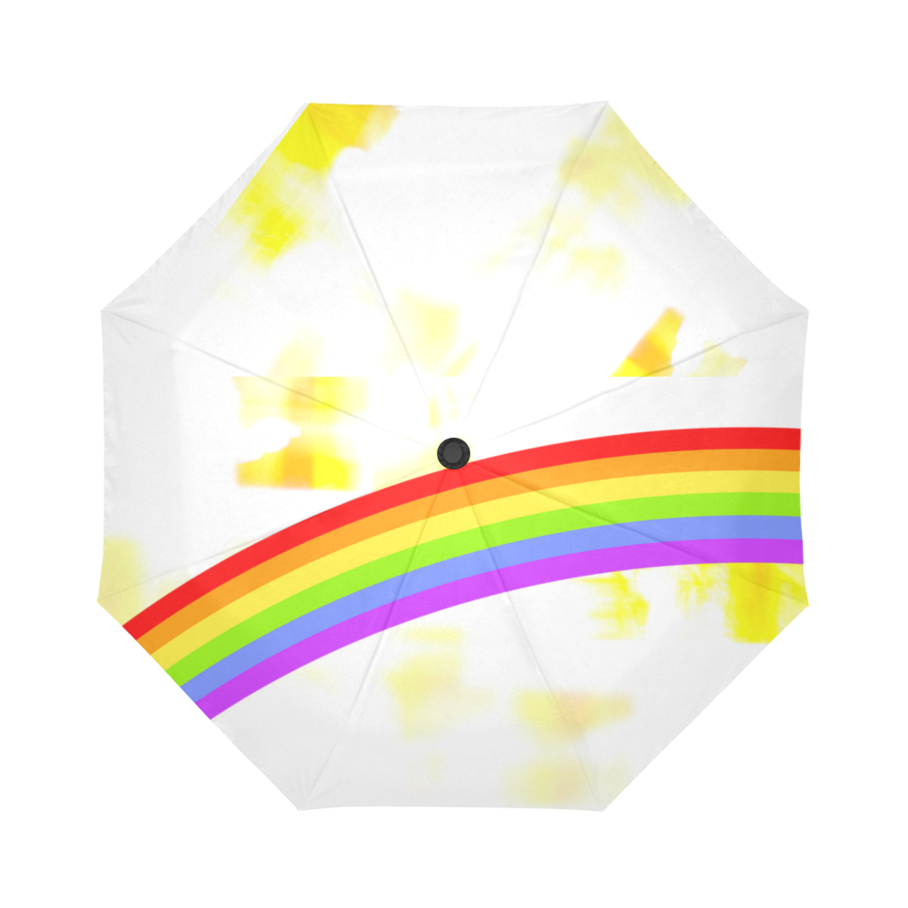 Ranbow on Yellow splatter VAS2 Auto-Foldable Umbrella (Model U04)