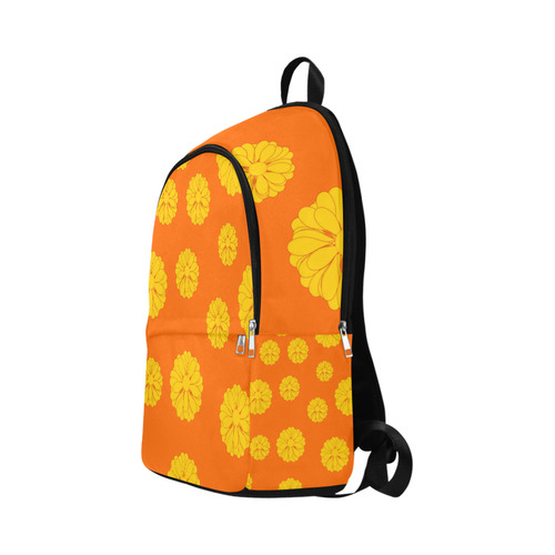 Gold yellow Petunia on Orange VAS2 Fabric Backpack for Adult (Model 1659)