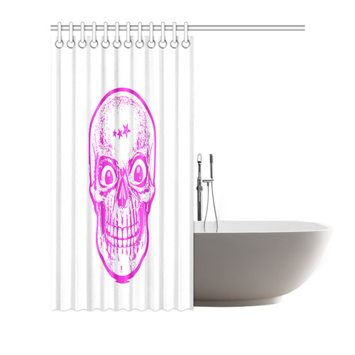 Sketchy Skull,pink by JamColors Shower Curtain 72"x72"