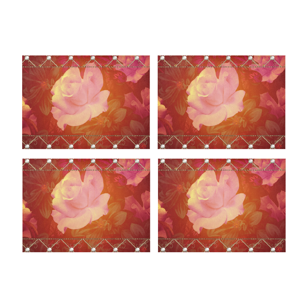 Beautiful soft roses Placemat 14’’ x 19’’ (Set of 4)