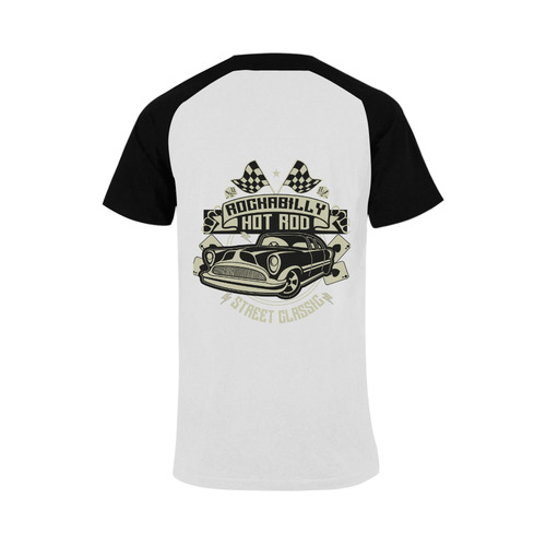 Rockabilly Hotrod Men's Raglan T-shirt Big Size (USA Size) (Model T11)