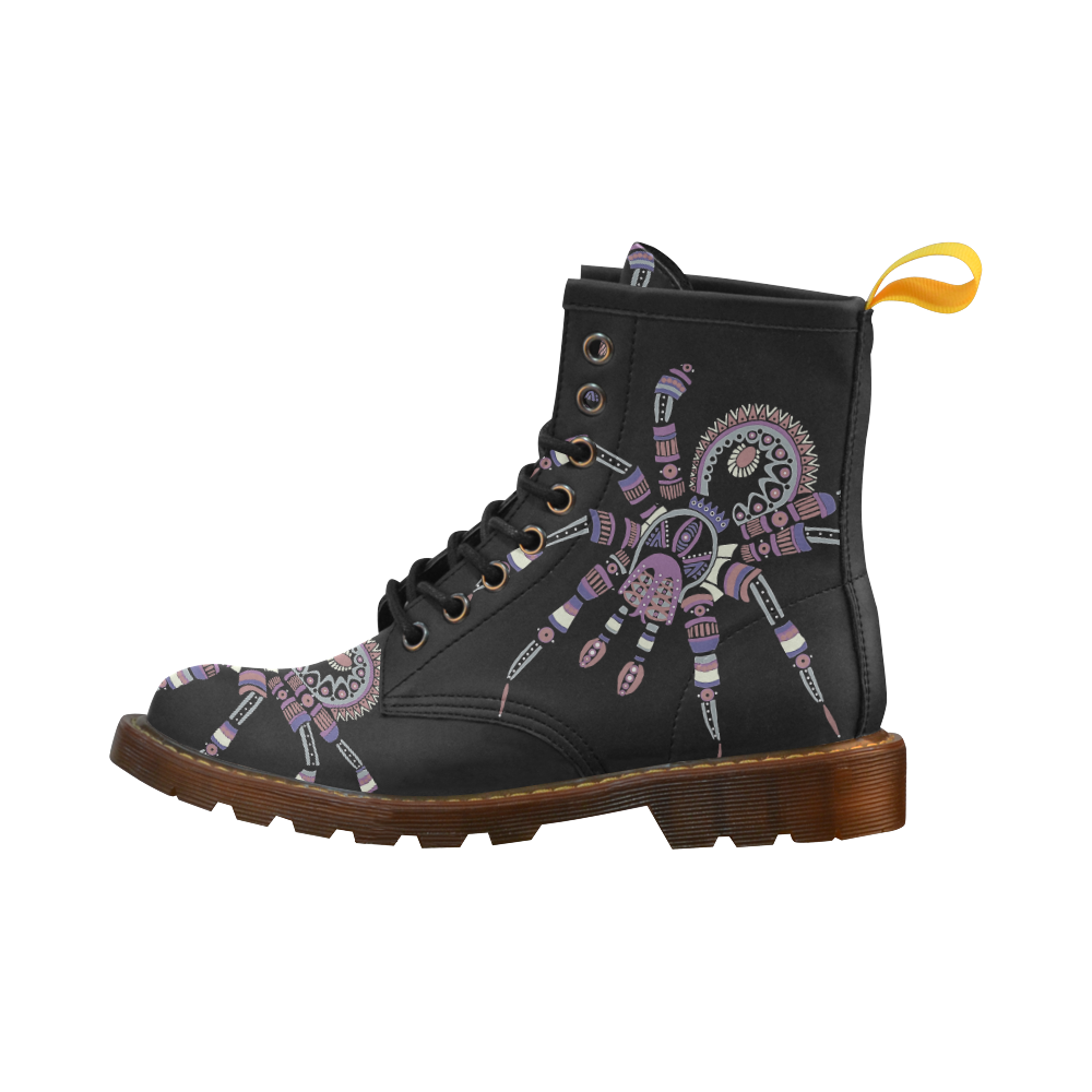 muted rainbow halloween spider High Grade PU Leather Martin Boots For Women Model 402H